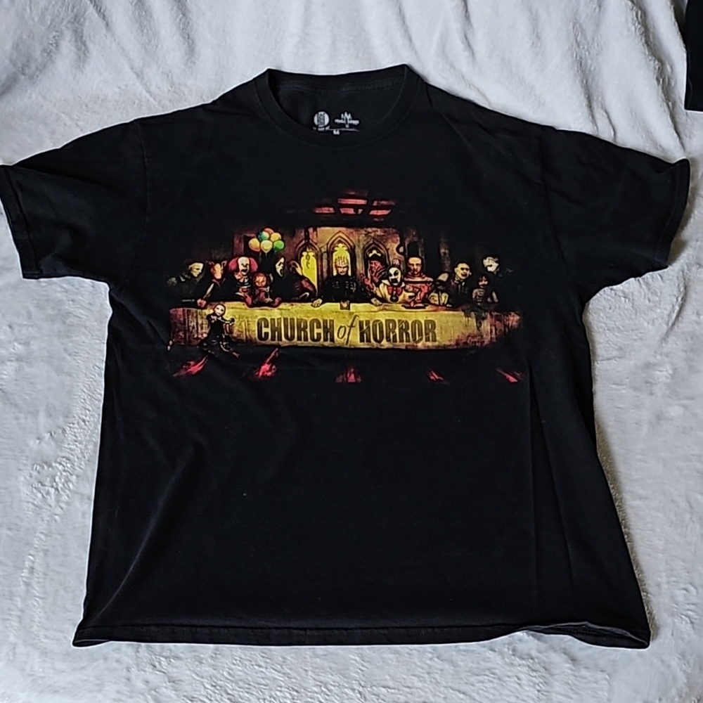 Black Short Sleeve Tee with Colorful Graphic Design